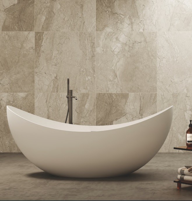 Vasca da bagno freestanding in acrilico 180x80 h 75 mod. Clivia bianco  lucido - Vendita Online ItaliaBoxDoccia