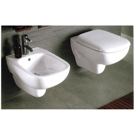 Vaso e Bidet Sospesi Fantasia 2 Pozzi Ginori Rimfree con Sedile