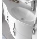 Mobile da Bagno Sospeso 104 cm Sting Bianco Lucido con Lavabo e Specchiera 