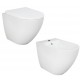 Sanitari Des con fissaggio nascosto di Rak Ceramics Filomuro Vaso + Bidet in Ceramica Bianco Lucido