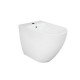 Sanitari Des con fissaggio nascosto di Rak Ceramics Filomuro Vaso + Bidet in Ceramica Bianco Lucido