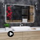 Specchio Bagno Colorato con Altoparlante Bluetooth + Orologio Strisce Sabbiate Retroilluminante led 20W