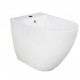 Bidet filomuro 58 cm. con fissaggio nascosto DES di Rak Ceramics in ceramica bianco lucido