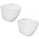 Sanitari Des di Rak Ceramics Vaso Tecnologia Rimless con Scarico Traslato  + Bidet in ceramica bianco lucido