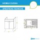 Mobile cucina da 80 cm. a 2 ante finitura Bianco con lavello inox 1 vasca gocciolatoio a destra + scolapiatti