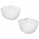 Sanitari sospesi Des con fissaggio nascosto di Rak Ceramics Vaso + Bidet in Ceramica Bianco Lucido