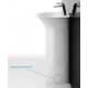 Lavabo autoportante free-standing 90h cm. Sensation di Rak Ceramics Bianco Lucido con foro per miscelatore art. SENFS5501AWHA