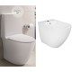 Vaso senza brida rimless con Cassetta Monoblocco ad azionamento acqua a sensore + Bidet mod. Des di Rak Ceramics 