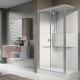 Cabina doccia multifunzione Media 2.0 di Novellini con idromassaggio cm 80x120 porta scorrevole