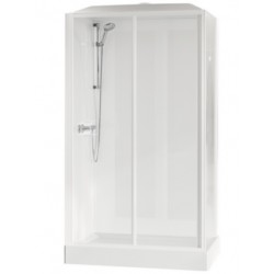 Cabina doccia multifunzione Media Glass di Novellini con idromassaggio cm 80x120 porta scorrevole