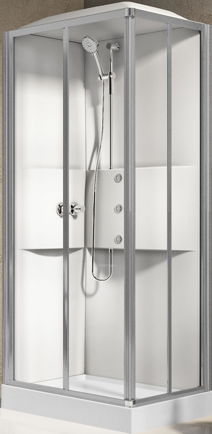 Box doccia nicchia 70 cm doppio battente vetro temperato opaco profilo  cromo 195h - Moritz