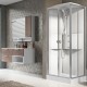 Cabina doccia multifunzione Media 2.0 di Novellini con idromassaggio cm 70x90 apertura porte scorrevoli