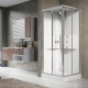 Cabina doccia multifunzione Media 2.0 di Novellini con idromassaggio cm 80x80 apertura porte scorrevoli