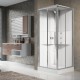 Cabina doccia multifunzione Media 2.0 di Novellini con idromassaggio cm 90x90 apertura porte scorrevoli