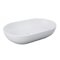 Lavabo ovale FEELING 55 x 35 cm con piletta inclusa Rak Ceramics bianco opaco matt profilo slim cod. FEECT5500500A