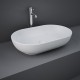 Lavabo ovale FEELING 55 x 35 cm con piletta inclusa Rak Ceramics bianco opaco matt profilo slim cod. FEECT5500500A