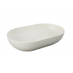 Lavabo ovale FEELING 55 x 35 cm con piletta inclusa Rak Ceramics beige opaco matt profilo slim cod. FEECT5500505A