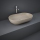 Lavabo ovale FEELING 55 x 35 cm con piletta inclusa Rak Ceramics cappuccino opaco matt profilo slim cod. FEECT5500514A