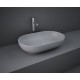 Lavabo ovale FEELING 55 x 35 cm con piletta inclusa Rak Ceramics grigio opaco matt profilo slim cod. FEECT5500500A