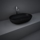 Lavabo ovale FEELING 55 x 35 cm con piletta inclusa Rak Ceramics nero opaco matt profilo slim cod. FEECT5500504A