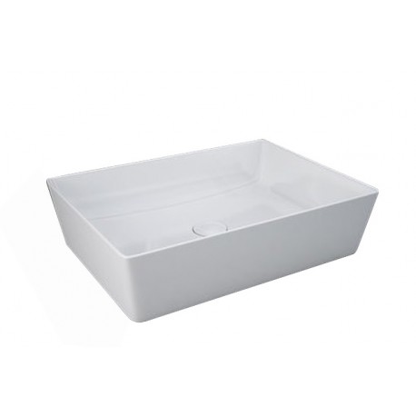 Lavabo rettangolare FEELING 50 x 36 cm con piletta inclusa di Rak Ceramics bianco lucido profilo slim cod.FEECT5000AWHA