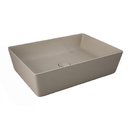 Lavabo rettangolare FEELING 50 x 36 cm con piletta inclusa di Rak Ceramics cappuccino opaco profilo slim cod.FEECT5000505A