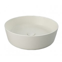 Lavabo tondo FEELING 42 cm di Rak Ceramics beige opaco profilo slim con piletta inclusa cod.FEECT4200505A