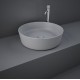 Lavabo tondo FEELING 42 cm di Rak Ceramics grigio opaco profilo slim con piletta inclusa cod.FEECT4200503A
