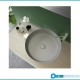 Lavabo tondo FEELING 42 cm di Rak Ceramics grigio opaco profilo slim con piletta inclusa cod.FEECT4200503A