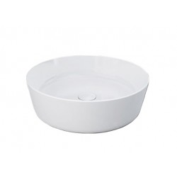 Lavabo tondo FEELING 42 cm di Rak Ceramics bianco lucido profilo slim con piletta inclusa cod.FEECT4200AWHA