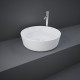 Lavabo tondo FEELING 42 cm di Rak Ceramics bianco lucido profilo slim con piletta inclusa cod.FEECT4200AWHA