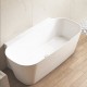 Vasca da bagno freestanding in marmo resina 83x164 h57 a libera installazione finitura bianco lucido mod. Sydney