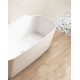 Vasca da bagno freestanding in marmo resina 83x164 h57 a libera installazione finitura bianco lucido mod. Sydney