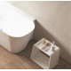 Vasca da bagno freestanding in marmo resina 83x164 h57 a libera installazione finitura bianco lucido mod. Sydney