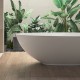 Vasca da bagno freestanding in marmo resina 85x170 h58,5 a libera installazione finitura bianco lucido mod. Melbourne