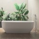 Vasca da bagno freestanding in marmo resina 75x165 h55,5 a libera installazione finitura bianco lucido mod. Darwin