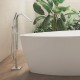 Vasca da bagno freestanding in marmo resina 70,5x159,5 H MAX 63 a libera installazione finitura bianco lucido mod. Mildura