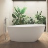 Vasca da bagno freestanding in marmo resina 70,5x159,5 H MAX 63 a libera installazione finitura bianco lucido mod. Mildura