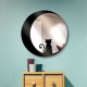 Specchio tondo gatto nero sulla luna diametro 60 cm 