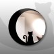 Specchio tondo gatto nero sulla luna diametro 80 cm 