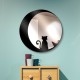 Specchio tondo gatto nero sulla luna diametro 80 cm 