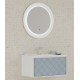 Mobile bagno sospeso Akri di Savinidue da 81 cm completo con lavabo + specchio led in finitura Blu pastello