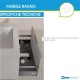 Mobile bagno sospeso Akri di Savinidue da 81 cm completo con lavabo + specchio con lampada led in finitura Lino