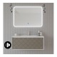 Mobile bagno sospeso Akri di Savinidue da 81 cm completo con lavabo + specchio led con altoparlante bluetooth in finitura Pietra