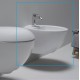 Bidet sospeso serie Mini Clas+ di Azzurra in ceramica bianco lucido