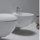 Sanitari Sospesi Vaso + Bidet Mini Clas+ di Azzurra in ceramica bianca lucida