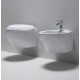 Sanitari Sospesi Vaso + Bidet Mini Clas+ di Azzurra in ceramica bianca lucida