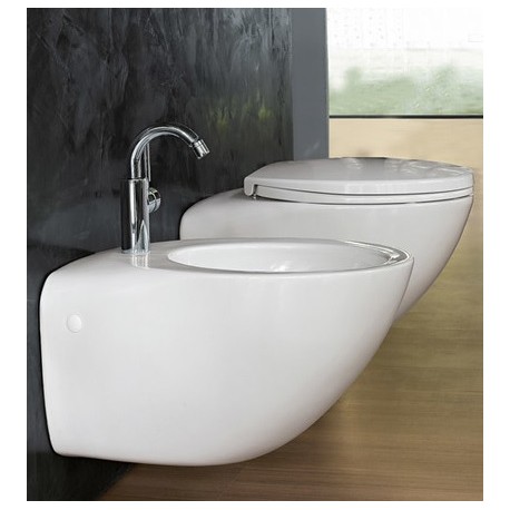 Sanitari Sospesi Vaso + Bidet Join di Pozzi Ginori in ceramica bianco lucido