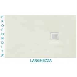 Su misura da 110 cm h 2,7 Piatto doccia in pietra sintetica finitura ardesia beige