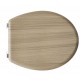 Sedile wc in legno rovere sbiancato universale con cerniere cromate regolabili